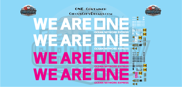 WE ARE ONE Ocean Network Express 40' Intermodal Container Pink & White N Scale