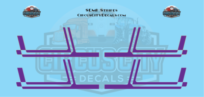 Purple with Gold/Silver Pinstripe Semi Stripe Graphic 1:64 Scale