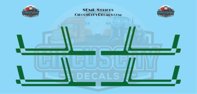 Green with Gold/Silver Pinstripe Semi Stripe Graphic 1:64 Scale