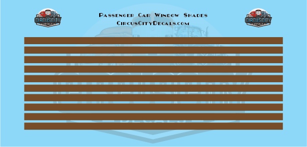Passenger Car Window Shades Brown HO Scale