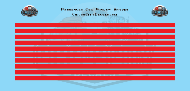 Passenger Car Window Shades Red HO Scale