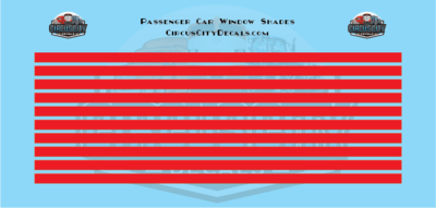 Passenger Car Window Shades Red HO Scale