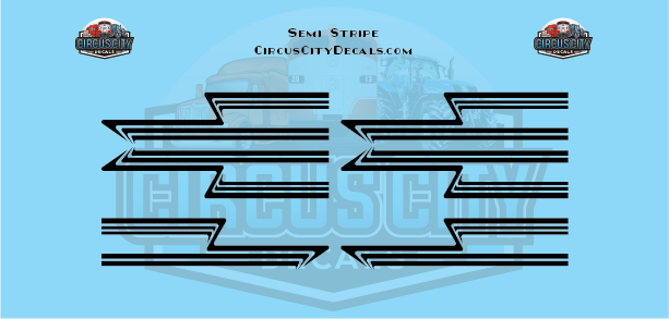 Black Semi Stripe Graphic 1:64 Scale