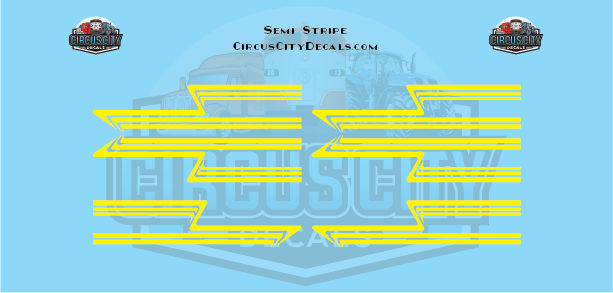 Yellow Semi Stripe Graphic 1:87 Scale