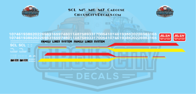 Seaboard Coast Line Family Lines System Caboose Lettering O Scale Decal Set