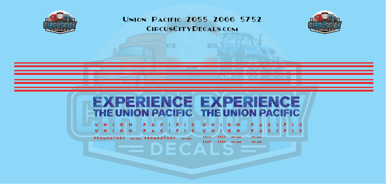 Union Pacific Promontory Experience Baggage Car N Decals UP UPRR Heritage Fleet 5752 Power Car 2066 2055