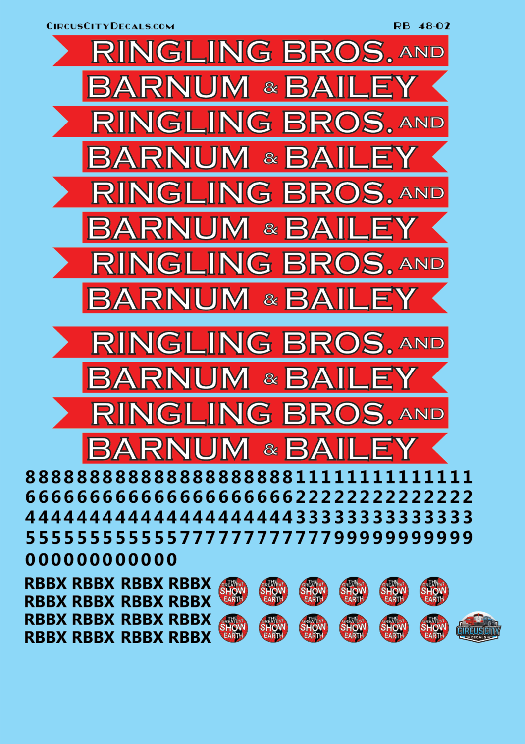 Ringling Brothers & Barnum Bailey Red Unit RBBB Modern Circus Train Decals O Scale