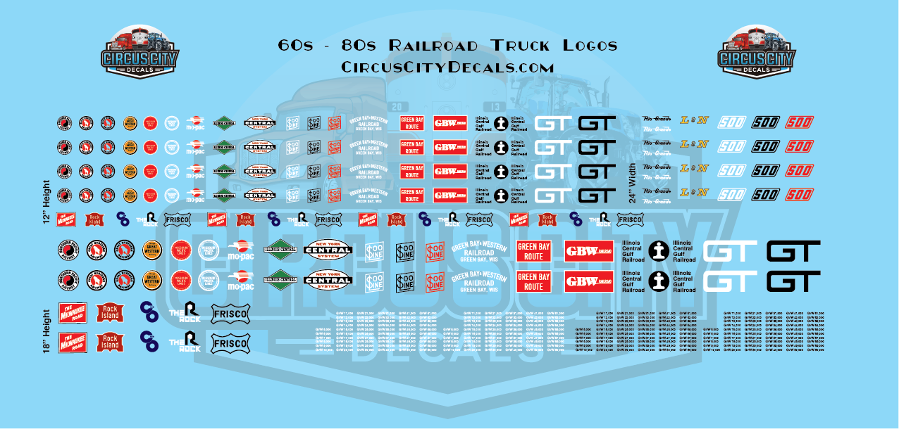 Railroad MOW Vehicle HO Scale Decals RPS Boley Walthers