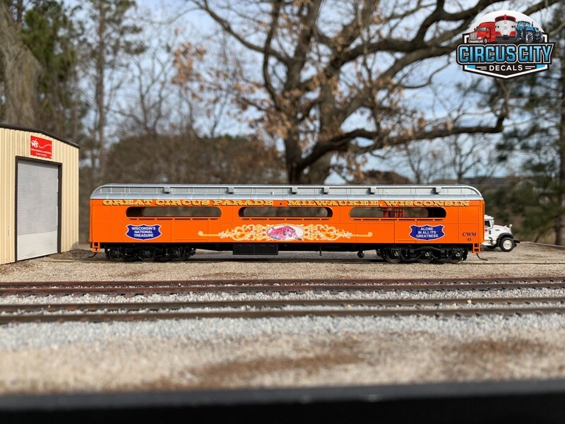 Circus Train CWM 43 Open Air/Fan Car Sides HO Scale Walthers