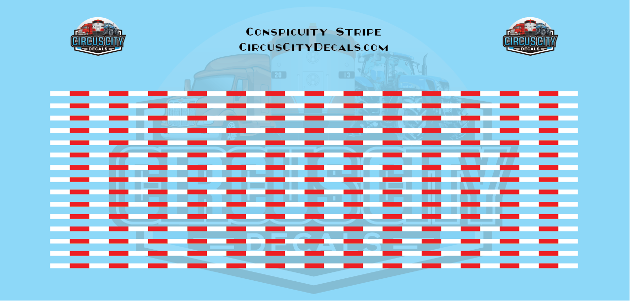 Conspicuity Stripe for 1:32 Scale Vehicles Red/White