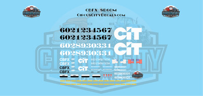THE CIT GROUP/EQUIPMENT FINANCING INC CBFX SD60M EX-BN Burlington Northern HO Scale Decal Set