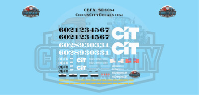 THE CIT GROUP/EQUIPMENT FINANCING INC CBFX SD60M EX-BN Burlington Northern O Scale Decal Set
