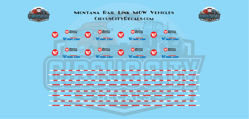 Details about   Montana Rail Link MOW Vehicles Trucks N Scale Decal Set 