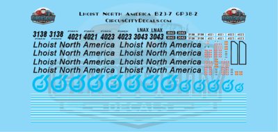 Lhoist North America GP38-2 B23-7 HO Scale Decal Set