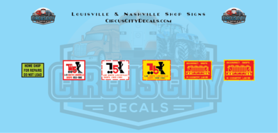 Louisville &amp; Nashville Shop Signs HO Scale Decals