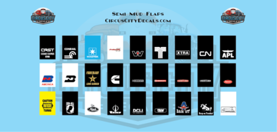 Semi Mud Flap Decal Set 1:87 Scale