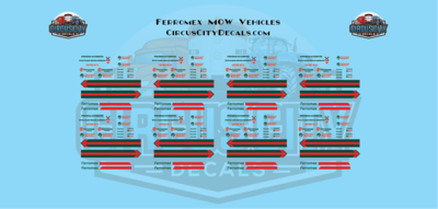 Ferromex MOW Vehicle HO Scale Decal Set