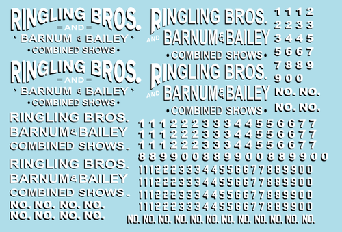 Ringling Bros. & Barnum Bailey Circus RBBB Wagon Decals O Scale