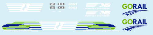 NS Norfolk Southern GO Rail Unit 6963 SD60E Decals HO Scale