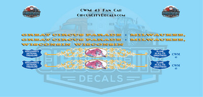 Circus Train CWM 43 Open Air/Fan Car Decals HO Scale