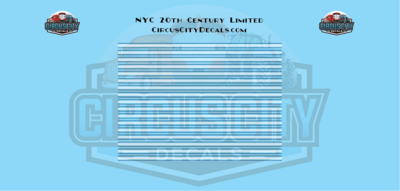 NYC 20th Century Limited Passenger Cars N Scale Decals
