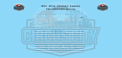 NYC 20th Century Limited Passenger Cars N Scale Decals