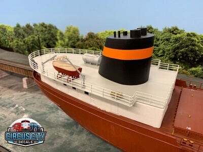 Great Lakes Ore Boat Modern Stack HO 1:87 Scale