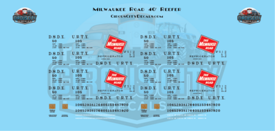 Milwaukee Road DSDX URTX Reefer N Scale Decal Set