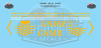 Great Smoky Mountain Railroad GP30 2467 HO Scale Decal Set