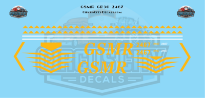 Great Smoky Mountain Railroad GP30 2467 N Scale Decal Set