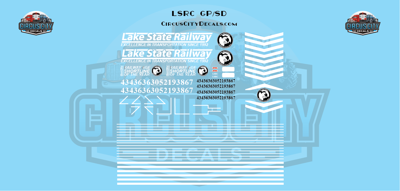 Lake State Railway GP/SD Locomotive Decals O Scale