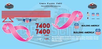 Union Pacific UP 7400 G Scale Decals