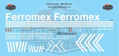 Ferromex FXE SD70ace S 1:64 Scale Decal Set