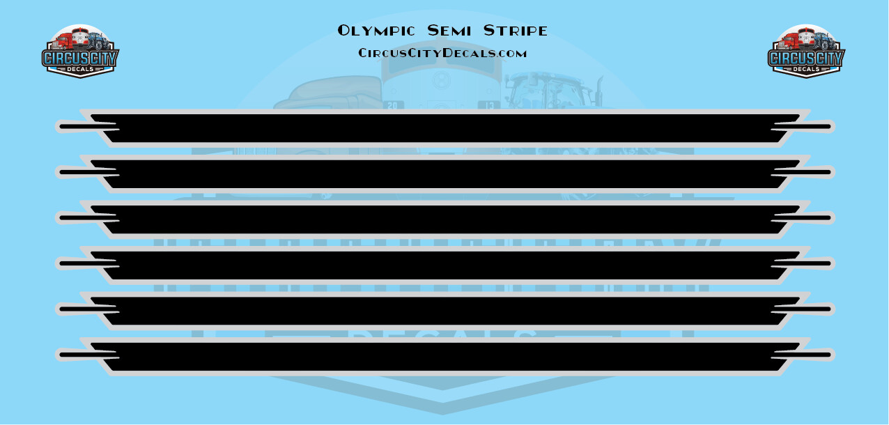Olympic Semi Stripe Black/Gray Graphic 1:64 Scale