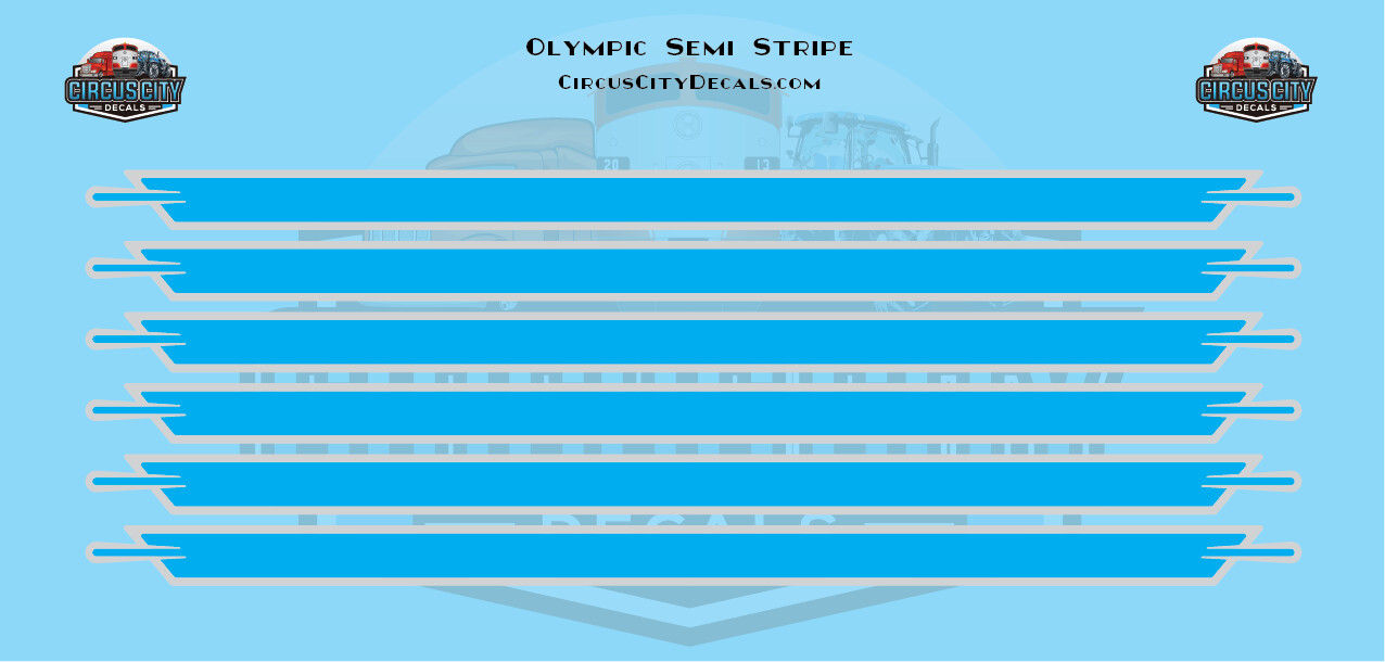 Olympic Semi Stripe Blue/Gray Graphic 1:64 Scale
