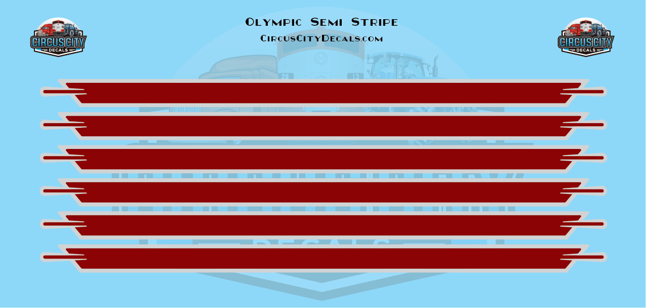 Olympic Semi Stripe Maroon/Gray Graphic 1:64 Scale