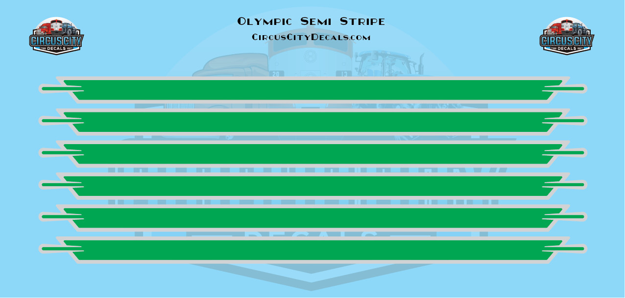 Olympic Semi Stripe Green/Gray Graphic 1:64 Scale