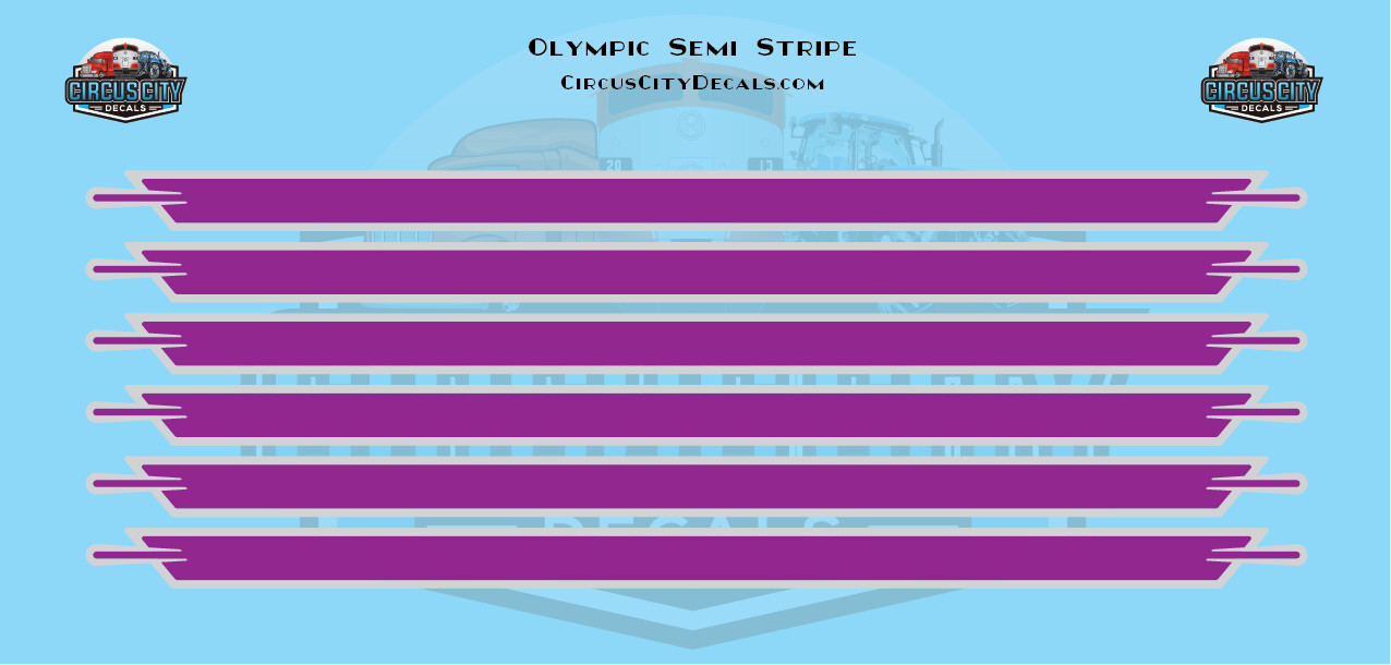 Olympic Semi Stripe Purple/Gray Graphic 1:64 Scale