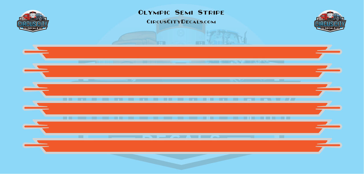 Olympic Semi Stripe Orange/Gray Graphic 1:64 Scale