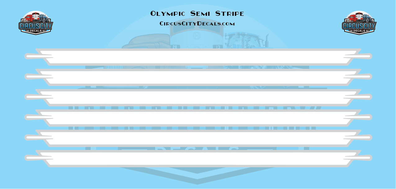 Olympic Semi Stripe White/Gray Graphic 1:64 Scale