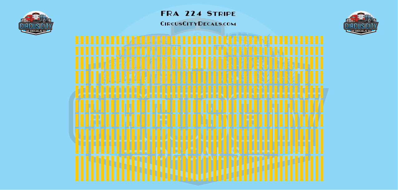 FRA 224 Yellow Stripe Waterslide O Scale Decal Set