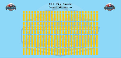 FRA 224 Yellow Stripe Waterslide O Scale Decal Set