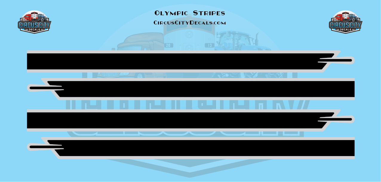 Olympic Semi Stripe Black/Gray Graphic 1:48 Scale
