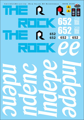 Rock Island Bicentennial E8 652 G 1:29 Scale Decal Set