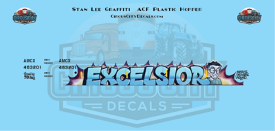 AMCX 463201 Stan Lee Graffiti ACF Plastic Hopper N 1:160 Scale Decal Set