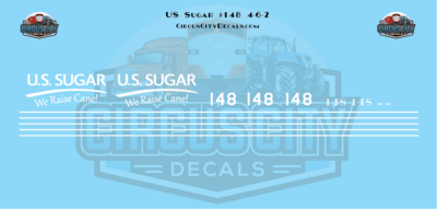 US Sugar USSC 4-6-2 #148 HO 1:87 Scale Decal Set