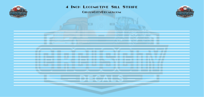 4" White Locomotive Sill Stripe HO 1:87 Scale Decal Set
