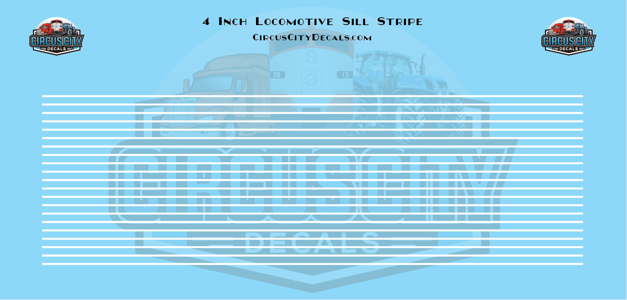 4" White Locomotive Sill Stripe N 1:160 Scale Decal Set