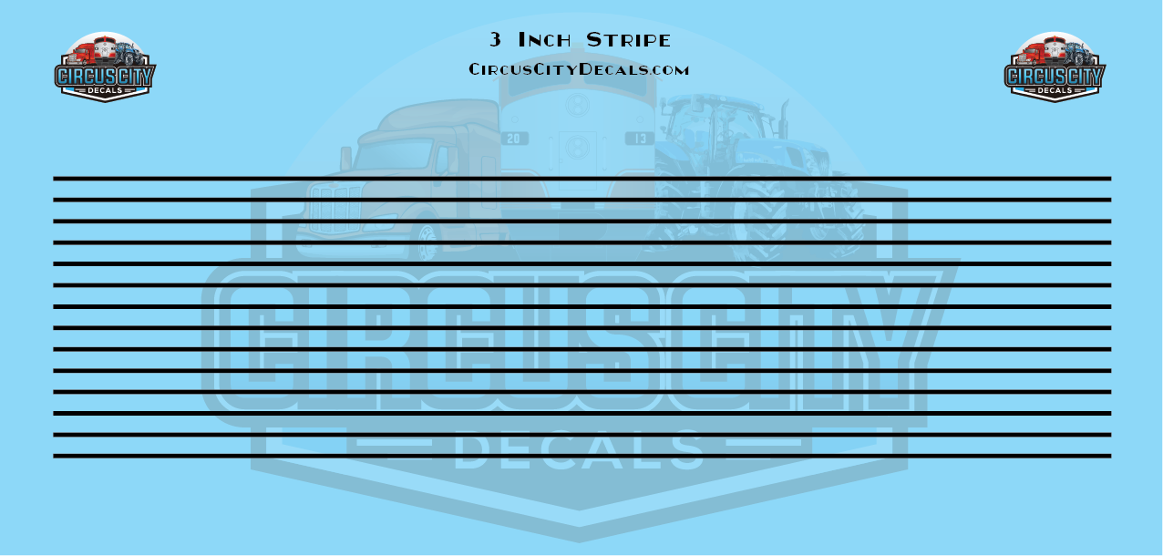 3 Inch Black Stripes 1:87 HO Scale