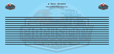 4 Inch Black Stripes 1:87 HO Scale
